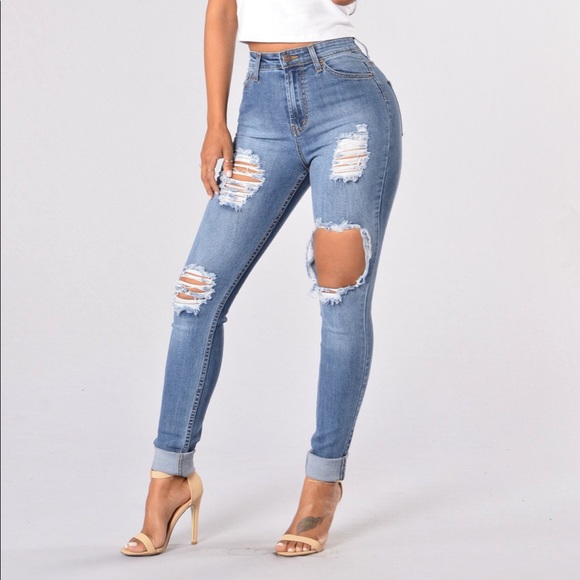 Fashion Nova Denim - Seek and Destroy Jeans - Light Stone